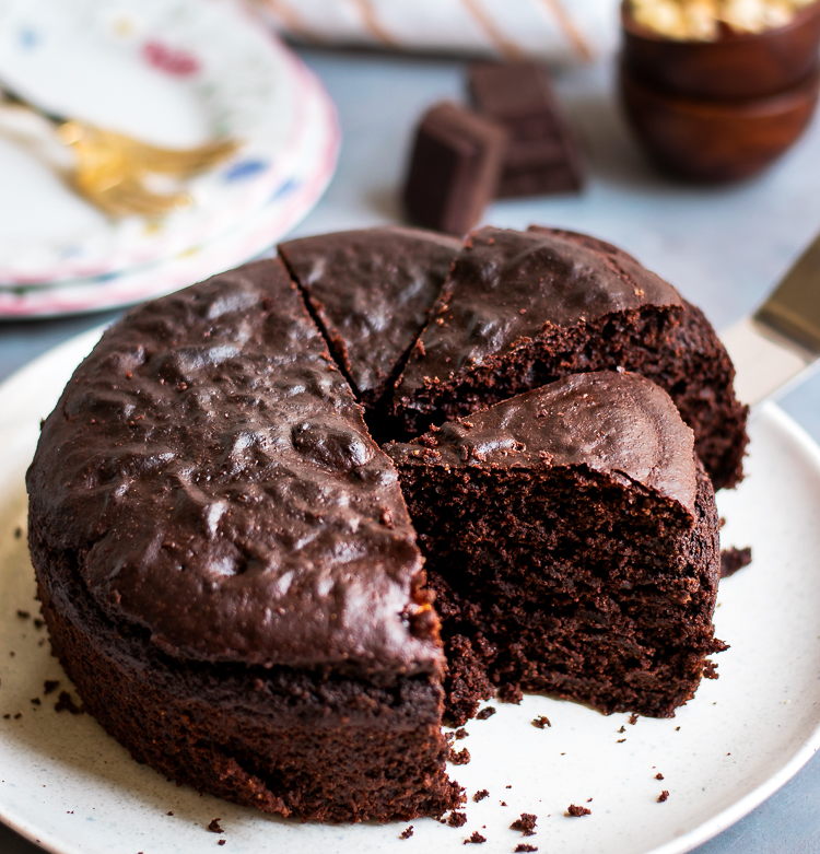 The Best Vegan Chocolate Fudge Cake - The Cheeky Chickpea