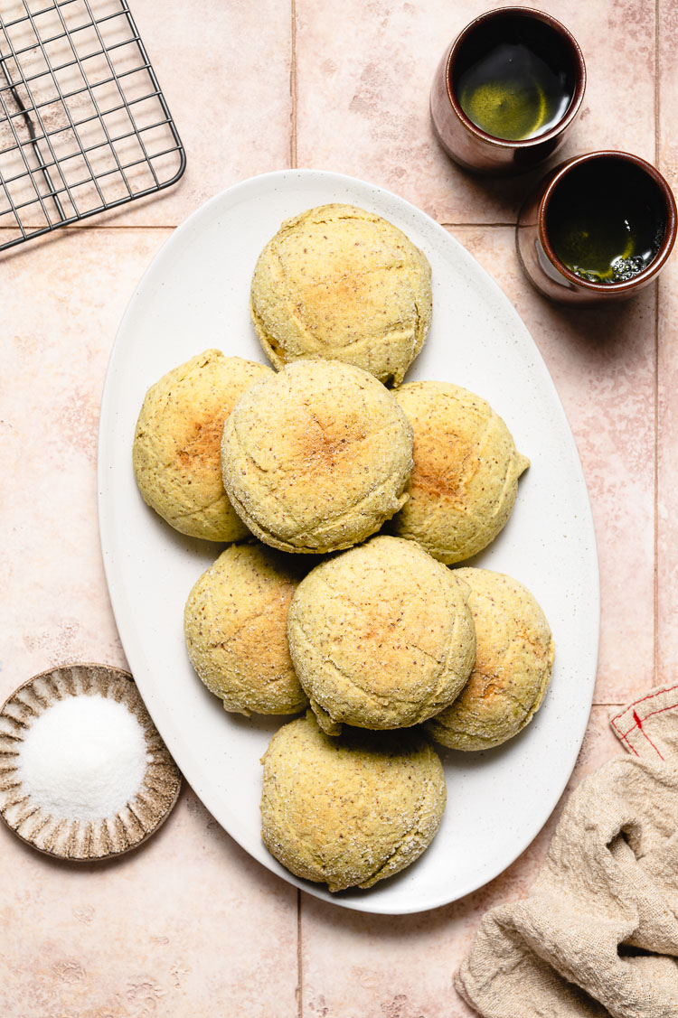 vegan melon pan on plate