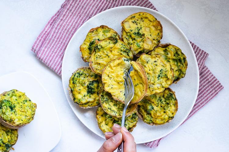 Broccoli Tofu Mini Quiche (Vegan, Oil-Free, GF)