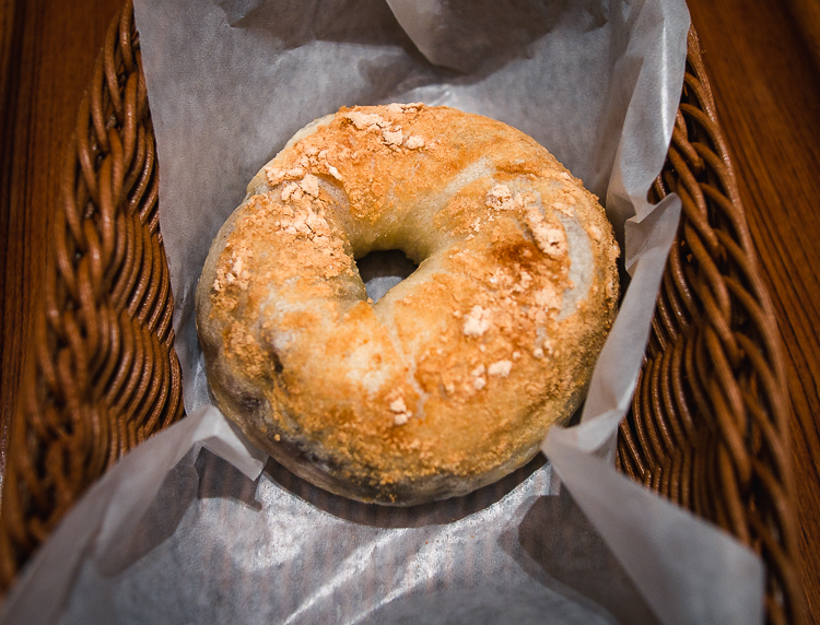 kinako & azuki bagel from bakery in basement of Kyoto station