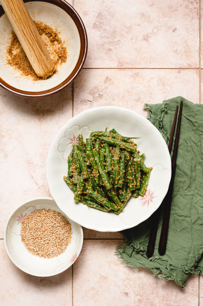 Green Bean Gomaae インゲン豆の胡麻和え Ellie Likes Cooking