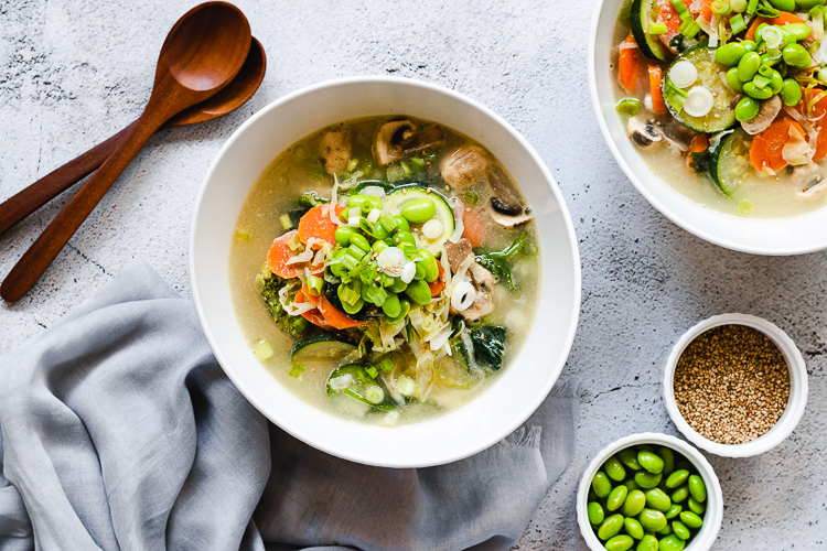Vegetable Sesame Miso Soup