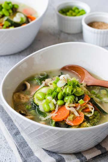 Vegetable Sesame Miso Soup - Ellie Likes Cooking