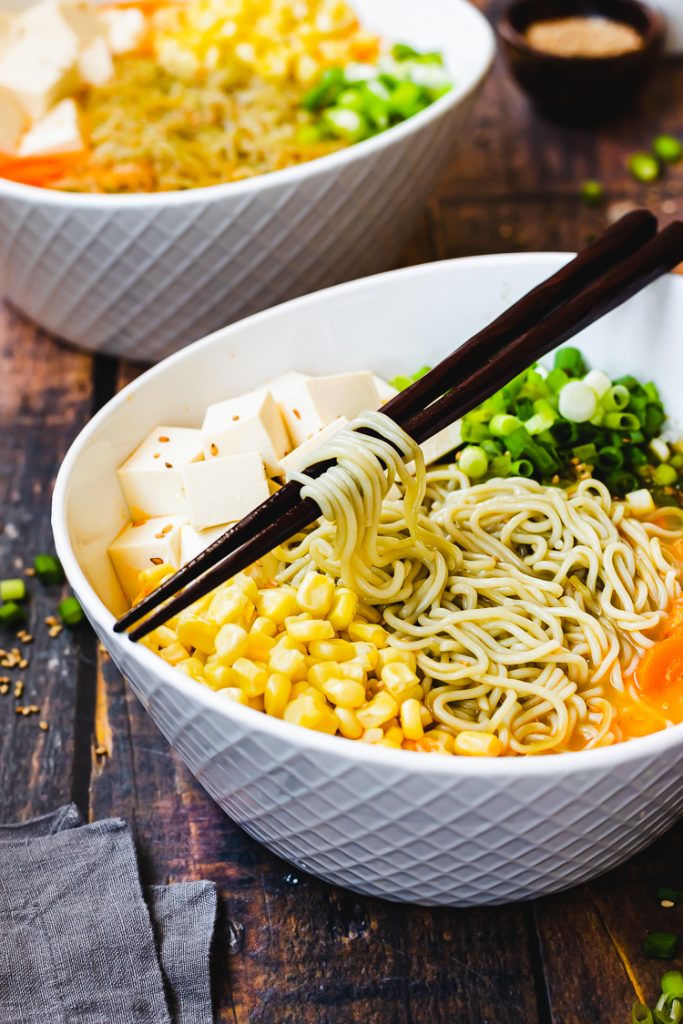 One-Pot Spicy Miso Ramen (Vegan, Gluten-Free) - Ellie Likes Cooking