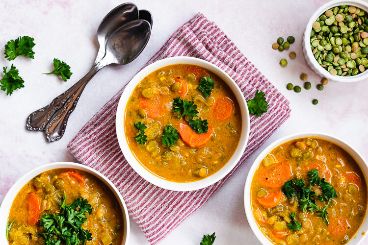 Curried Split Pea Soup (Vegan, GlutenFree, OilFree) Ellie Likes Cooking