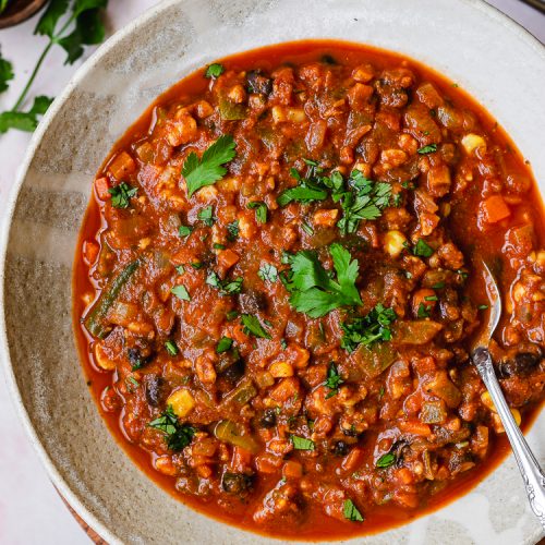 Tempeh Miso Chili (Vegan, Gluten-Free) - Ellie Likes Cooking