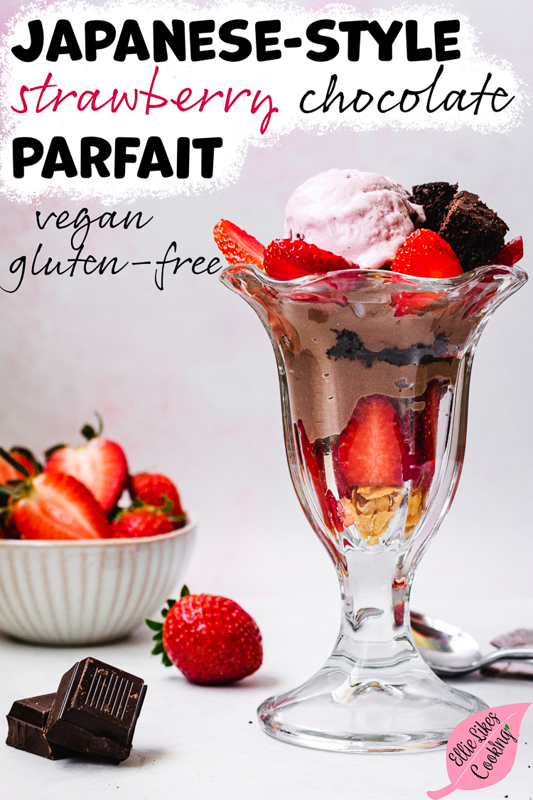 JapaneseStyle Strawberry Chocolate Parfait (Vegan, GlutenFree) いちご
