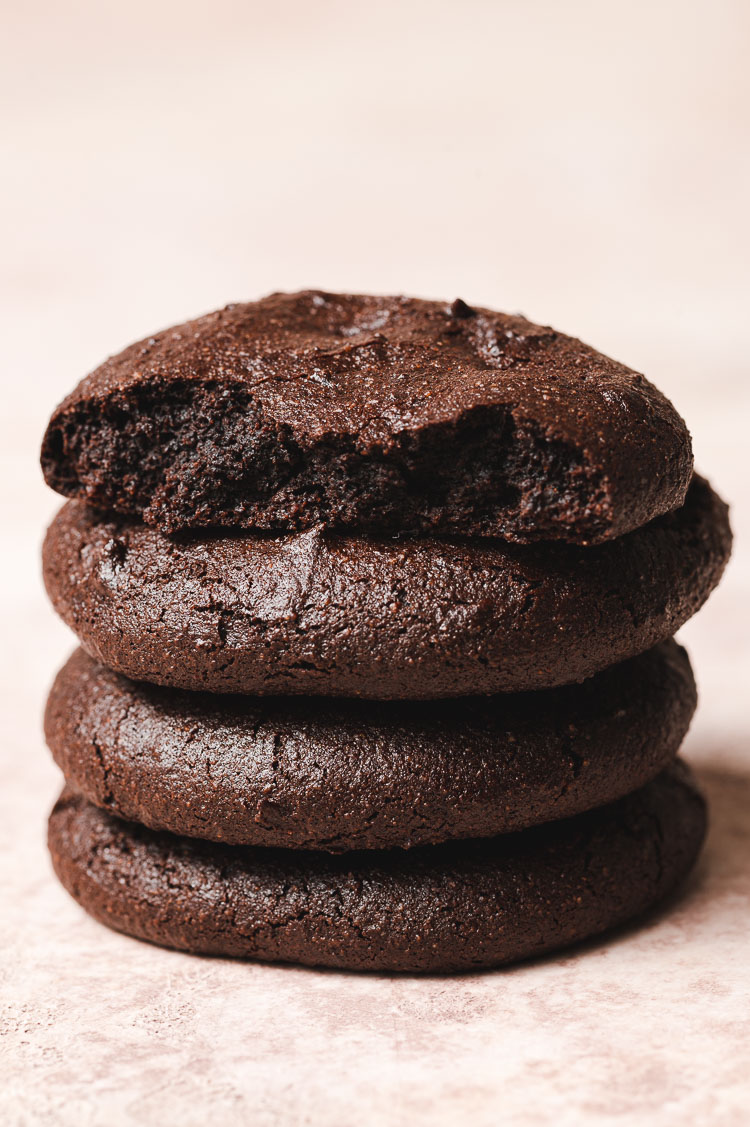 vegan brownie cookie stack