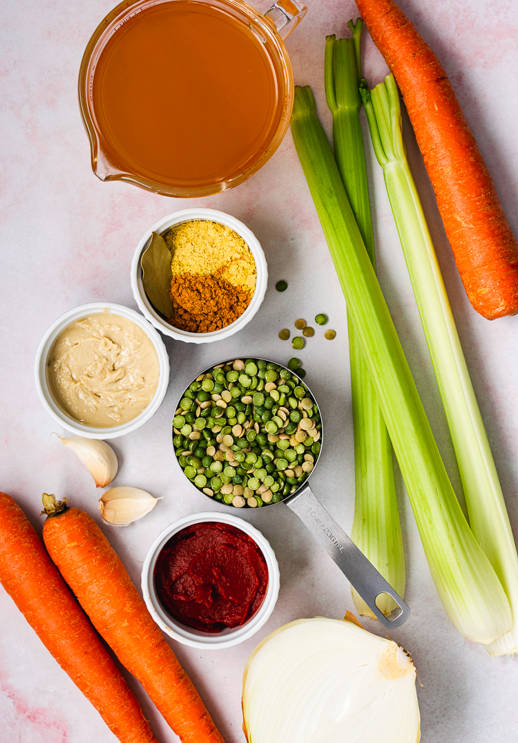 Curried Split Pea Soup (Vegan, Gluten-Free, Oil-Free) - Ellie