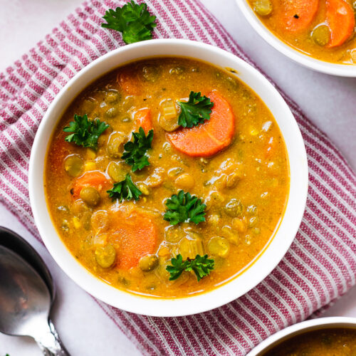 Curried Split Pea Soup (Vegan, GlutenFree, OilFree) Ellie Likes Cooking