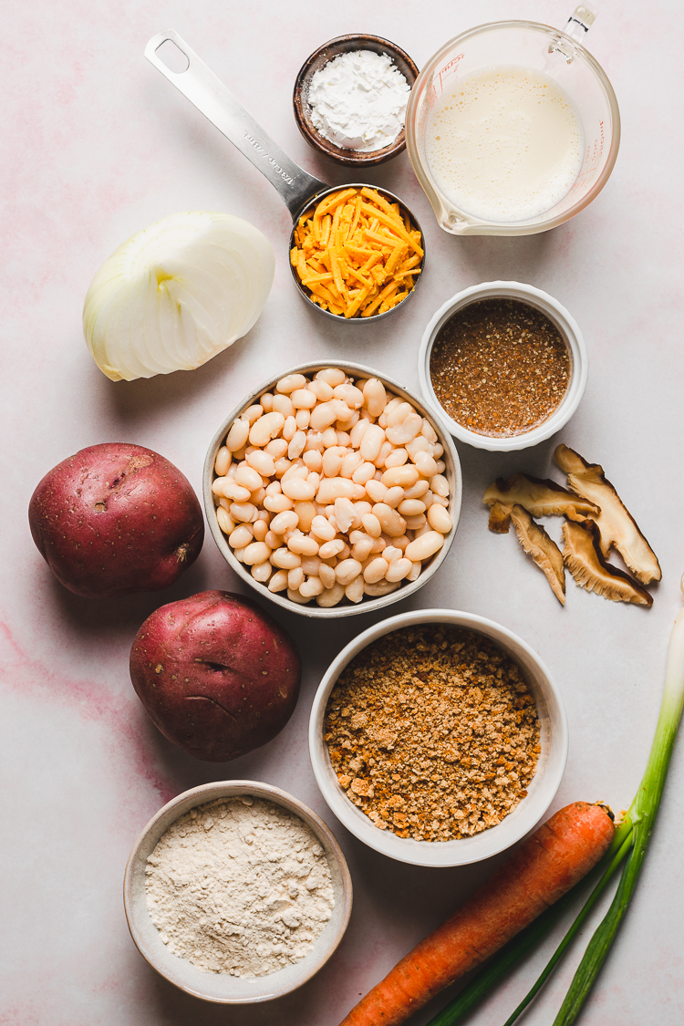 ingredients for vegan white bean korokke