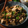 vegan mapo tofu in a bowl