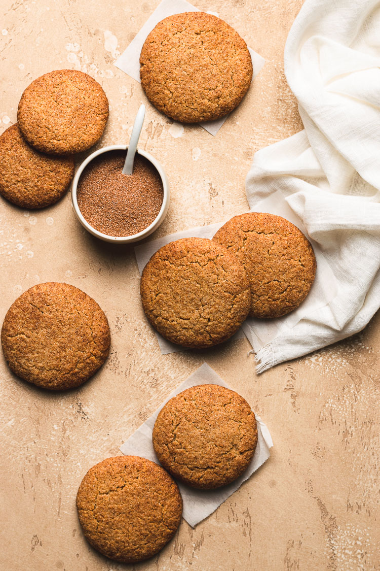 vegan snickerdoodles flatlay