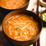 2 bowls of spicy bean sprout miso soup