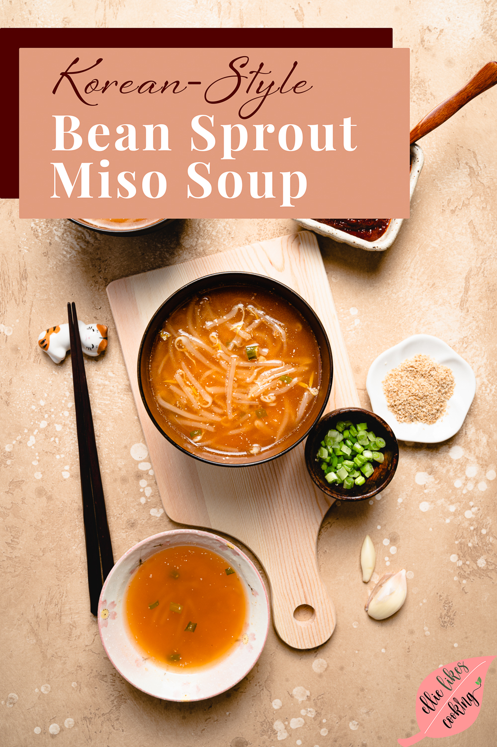 Spicy Bean Sprout Miso Soup (Vegan, GlutenFree) Ellie Likes Cooking