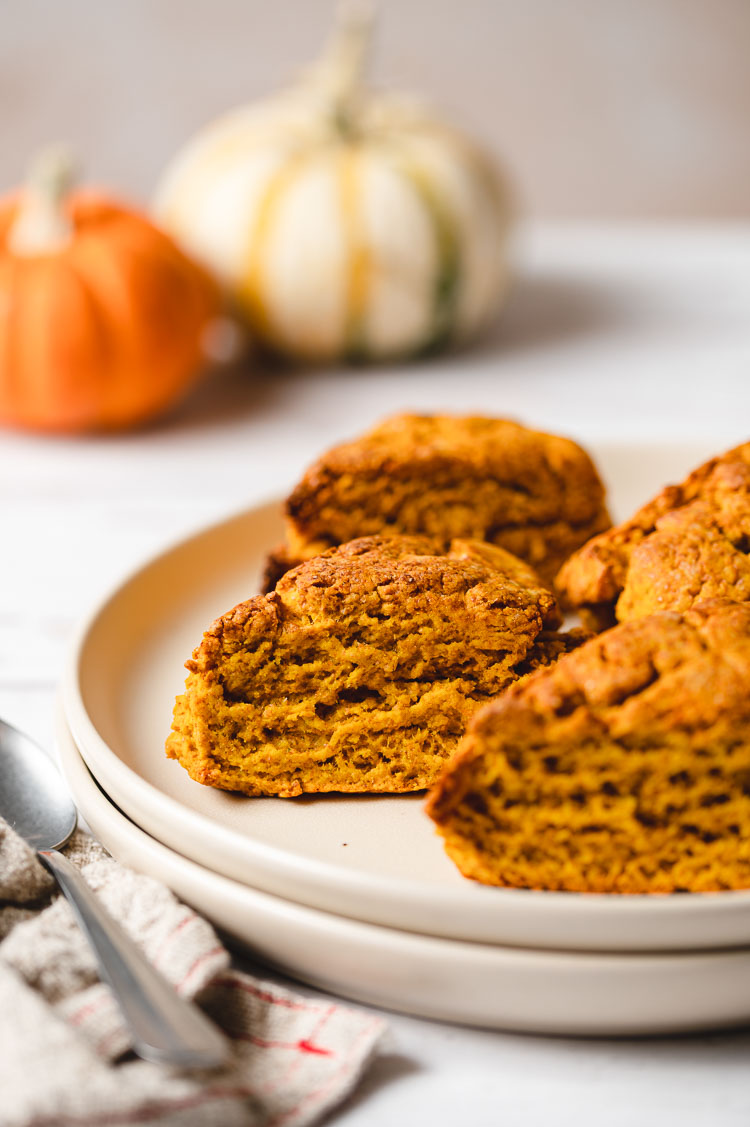 pumpkin scones on a plate