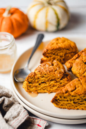 vegan pumpkin scones on a plate