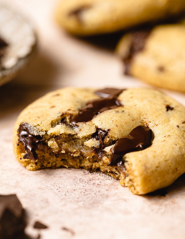 vegan chocolate chip cookie bite shot