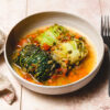 vegan cabbage rolls in a plate ready to eat