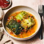 vegan cabbage rolls in a plate