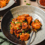 plate of gochujang potatoes