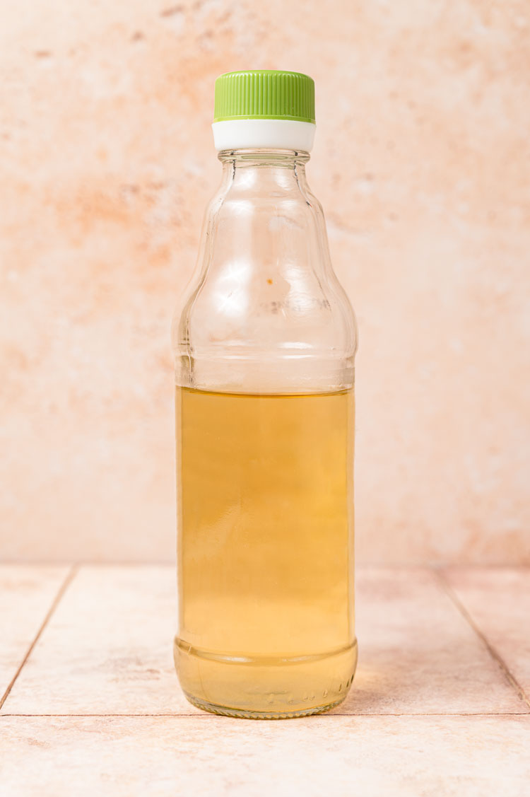 bottle of homemade sushi vinegar