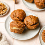 vegan carrot cake muffins on a plate