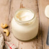 vegan cashew mayo in a jar