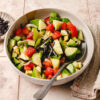 cucumber ponzu salad in a bowl