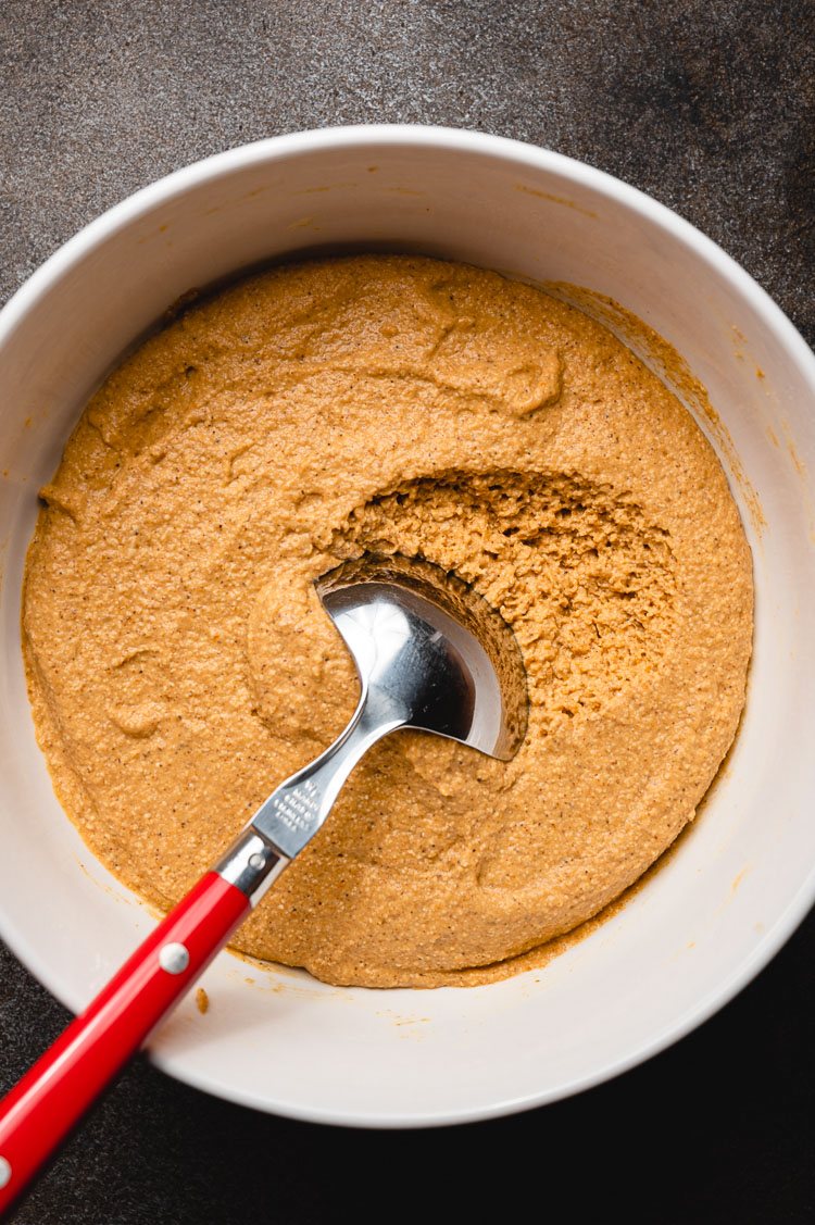 gluten free pumpkin pancake batter after resting