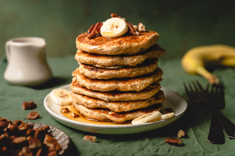 stack of banana pancakes