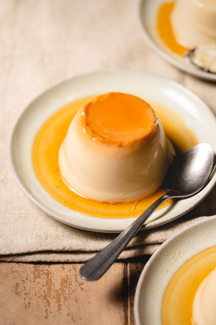 vegan purin on plates