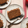 slices of vegan apple bread on plates