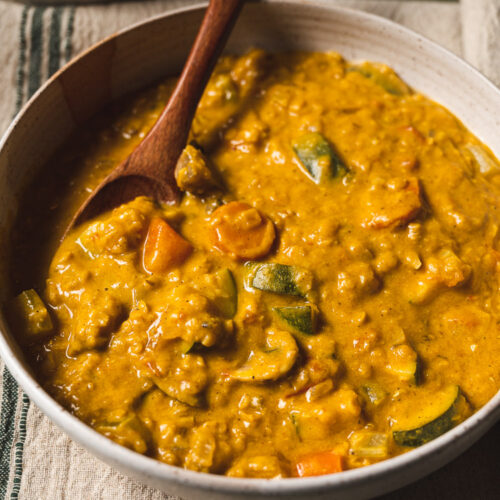 bowl of creamy kabocha curry