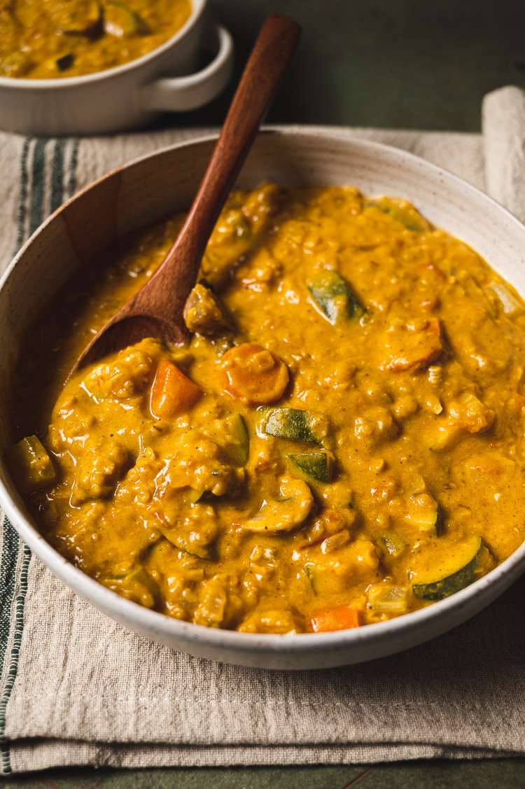 bowl of creamy kabocha curry