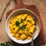 bowl of vegan mac and cheese