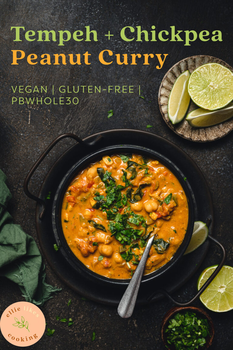 Tempeh & Chickpea Peanut Curry Ellie Likes Cooking