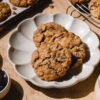 vegan oatmeal raisin cookies on a plate
