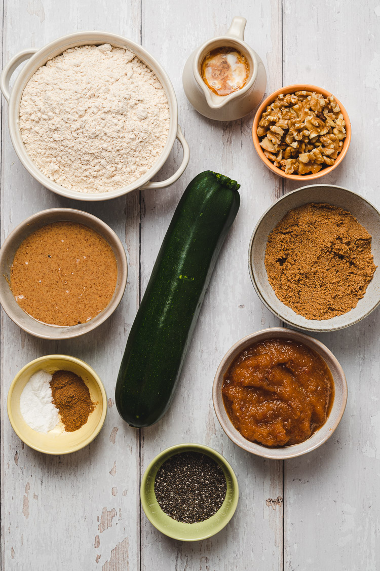 vegan zucchini bread ingredients