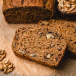 zucchini bread slice close up