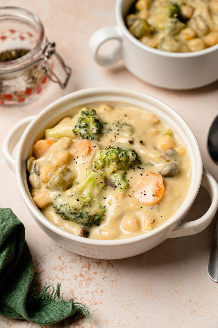 bowl of vegan cream stew