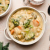 soy milk stew in a bowl