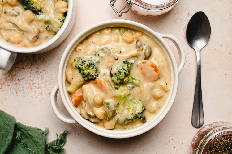 soy milk stew in a bowl