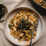 bowl of japanese mushroom pasta