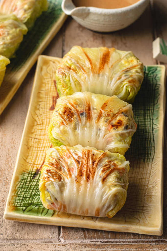 Tofu Cabbage Rolls with Peanut Sauce Ellie Likes Cooking
