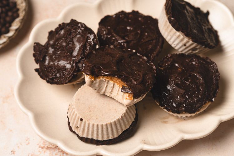 banana ice cream cups on a plate