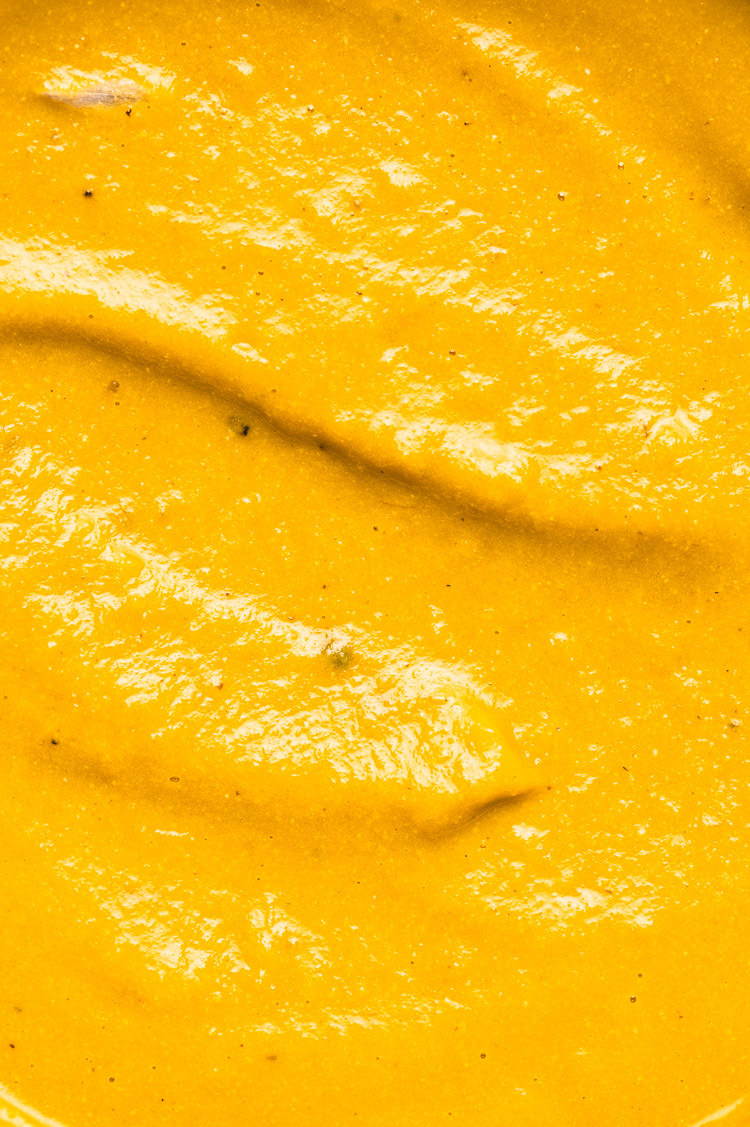 red lentil kabocha soup close up