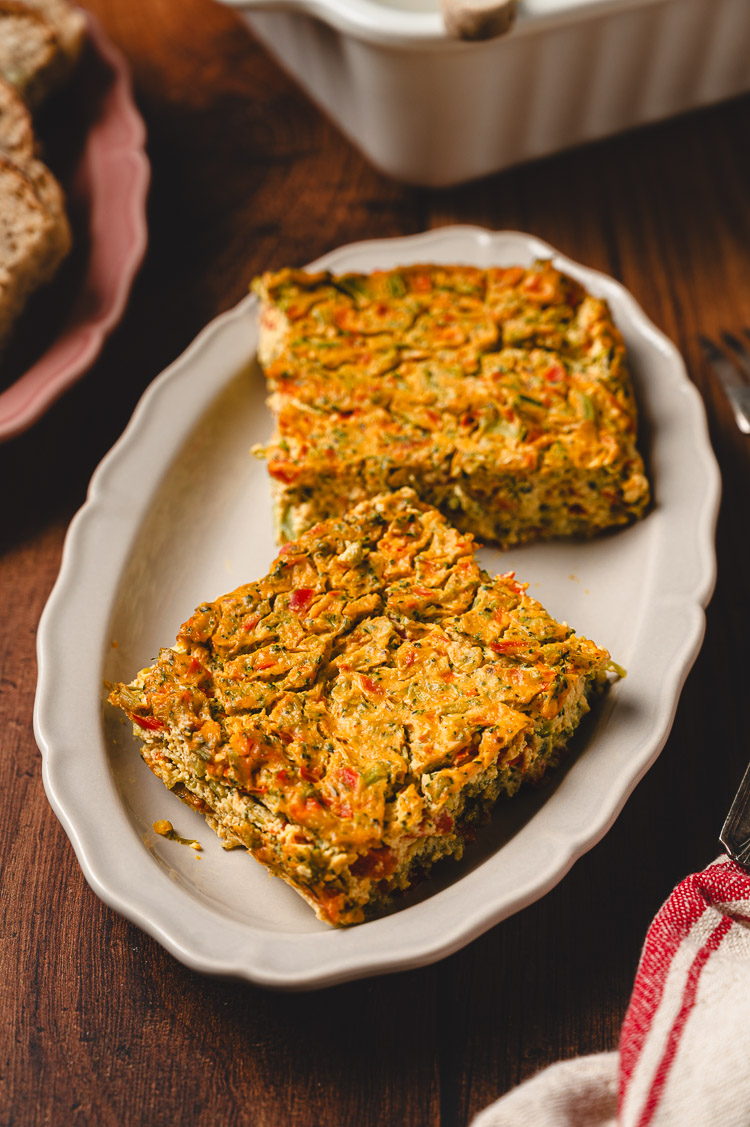 tofu frittata on a plate