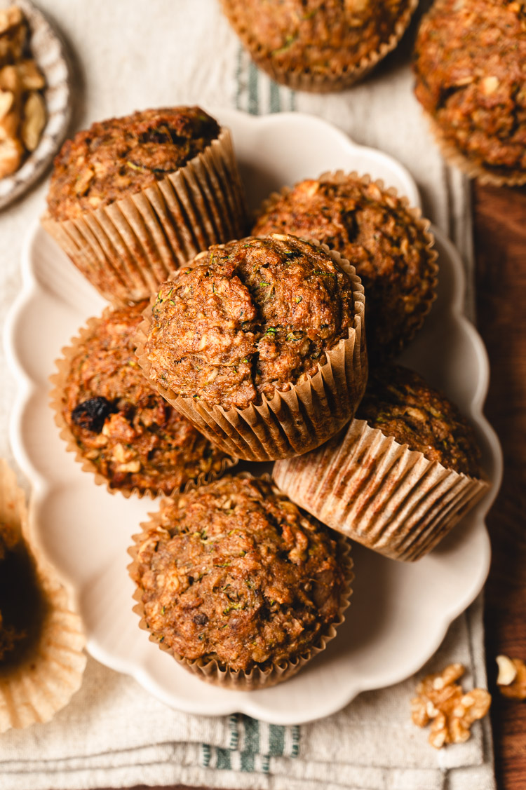 Healthy Zucchini Oatmeal Muffins (Vegan, Whole Grain) Ellie Likes Cooking