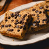 chickpea blondies on a serving plate